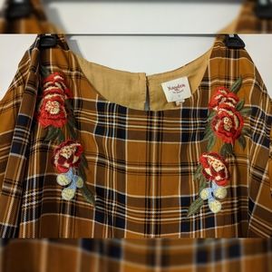 Hayden Los Angeles Embroidered plaid dress